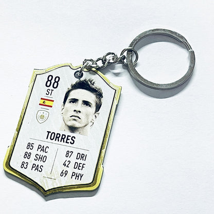 Football Player Scorecard Acrylic Keychain | UV Printed Sports Fan Collectible