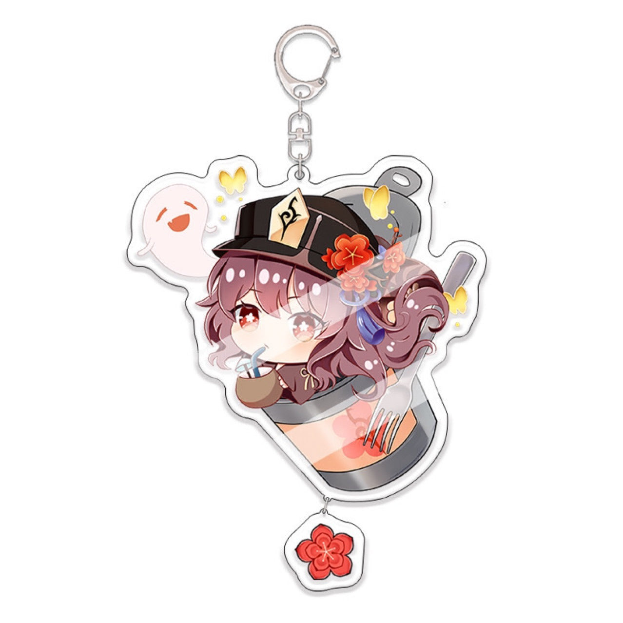 Custom Keychain UV Printed Genshin Cosplay Fan Gift Transparent Holographic Acrylic Keychain