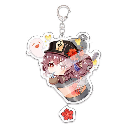 Custom Keychain UV Printed Genshin Cosplay Fan Gift Transparent Holographic Acrylic Keychain