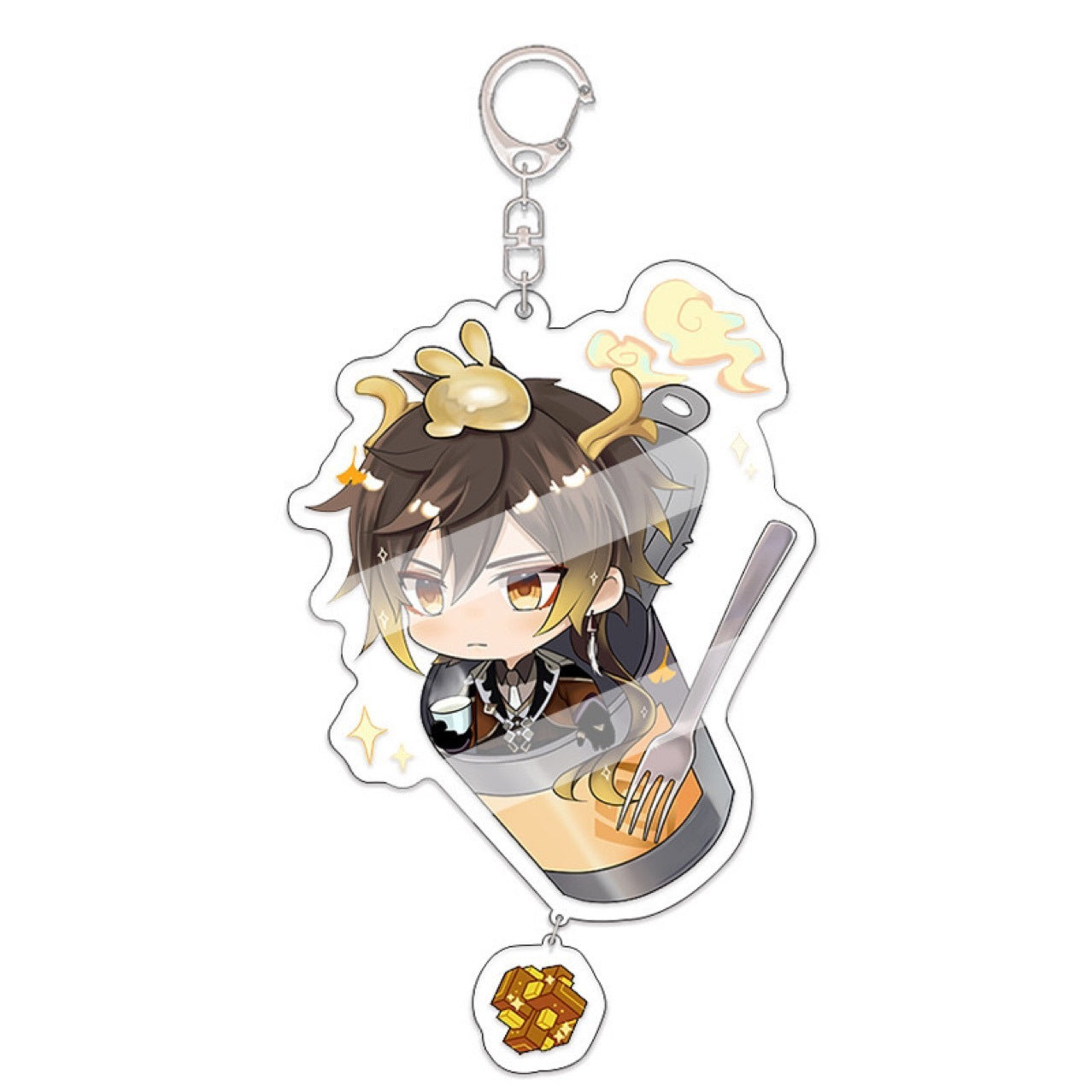 Custom Keychain UV Printed Genshin Cosplay Fan Gift Transparent Holographic Acrylic Keychain