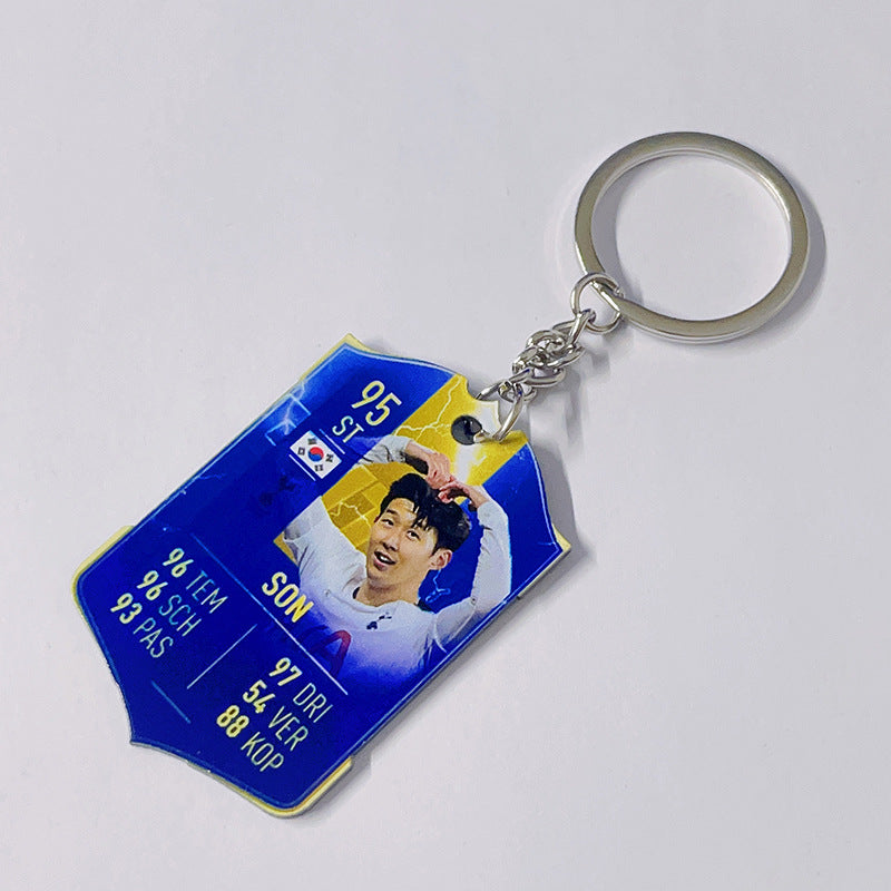 Football Player Scorecard Acrylic Keychain | UV Printed Sports Fan Collectible