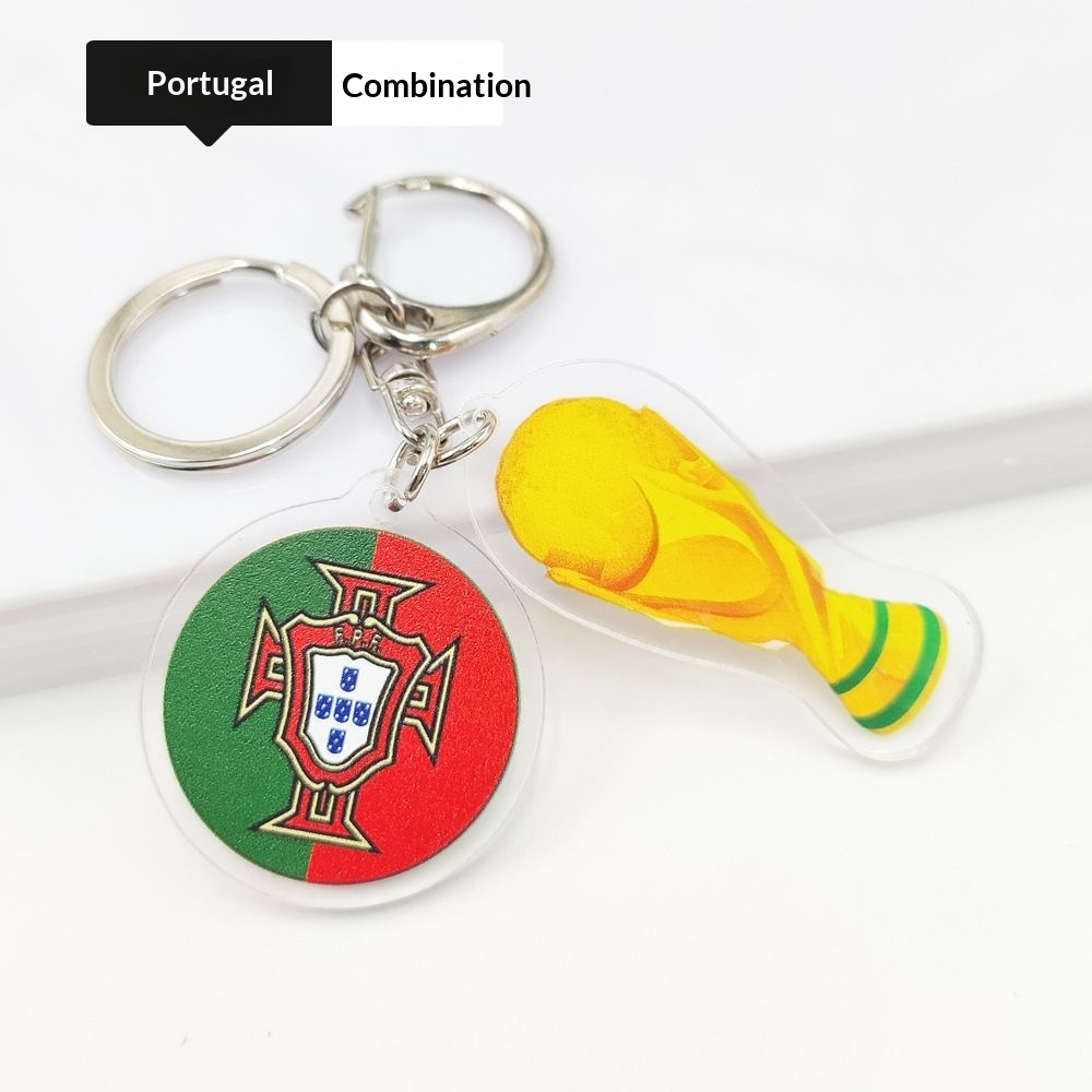 2026 Football World Cup National Flag & Trophy Acrylic Keychain Set