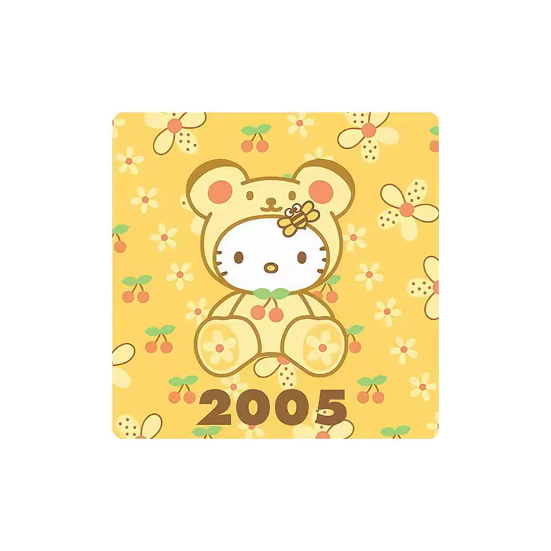 Custom Charm Cute Cartoon Kitty Cat Anniversary  Crystal Glass Soft Magnetic Refrigerator Magnet