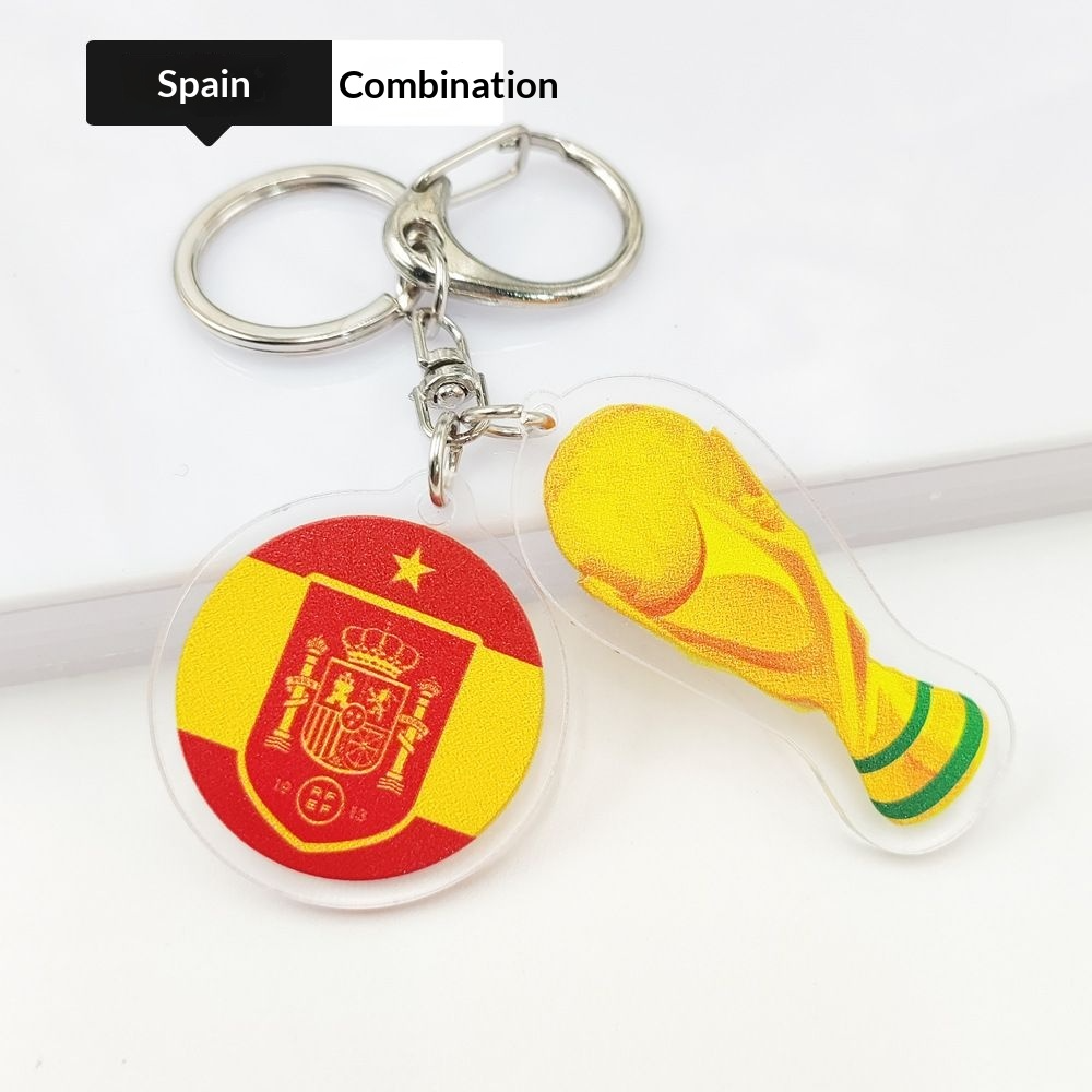 2026 Football World Cup National Flag & Trophy Acrylic Keychain Set