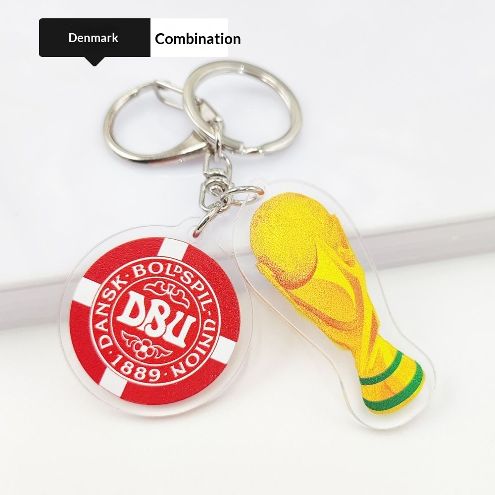 2026 Football World Cup National Flag & Trophy Acrylic Keychain Set