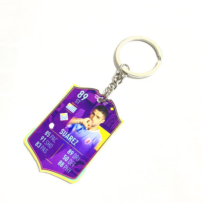 Football Player Scorecard Acrylic Keychain | UV Printed Sports Fan Collectible