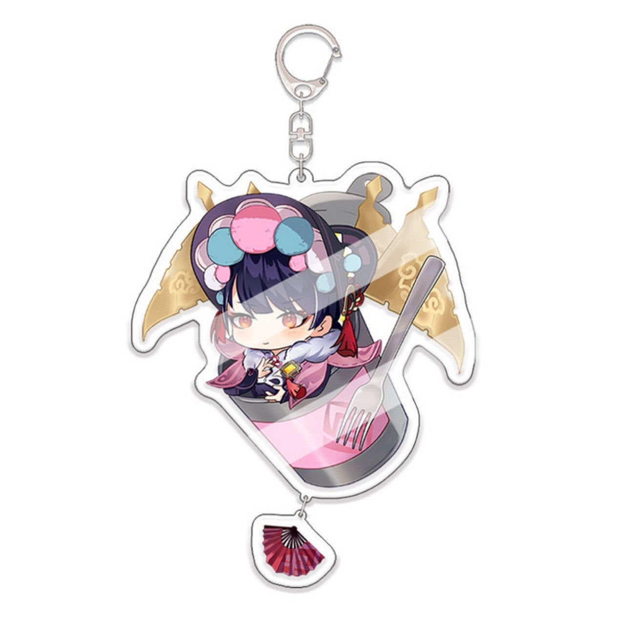 Custom Keychain UV Printed Genshin Cosplay Fan Gift Transparent Holographic Acrylic Keychain