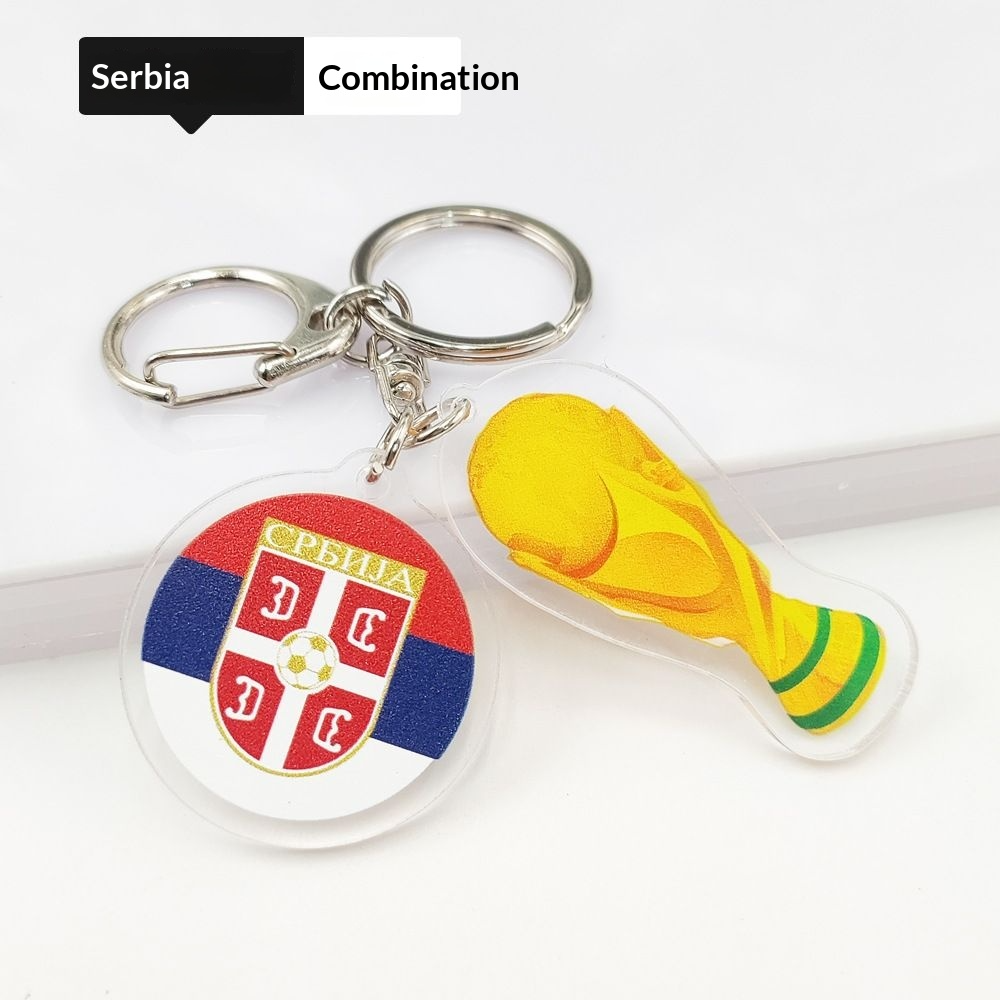 2026 Football World Cup National Flag & Trophy Acrylic Keychain Set