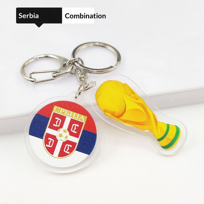 2026 Football World Cup National Flag & Trophy Acrylic Keychain Set