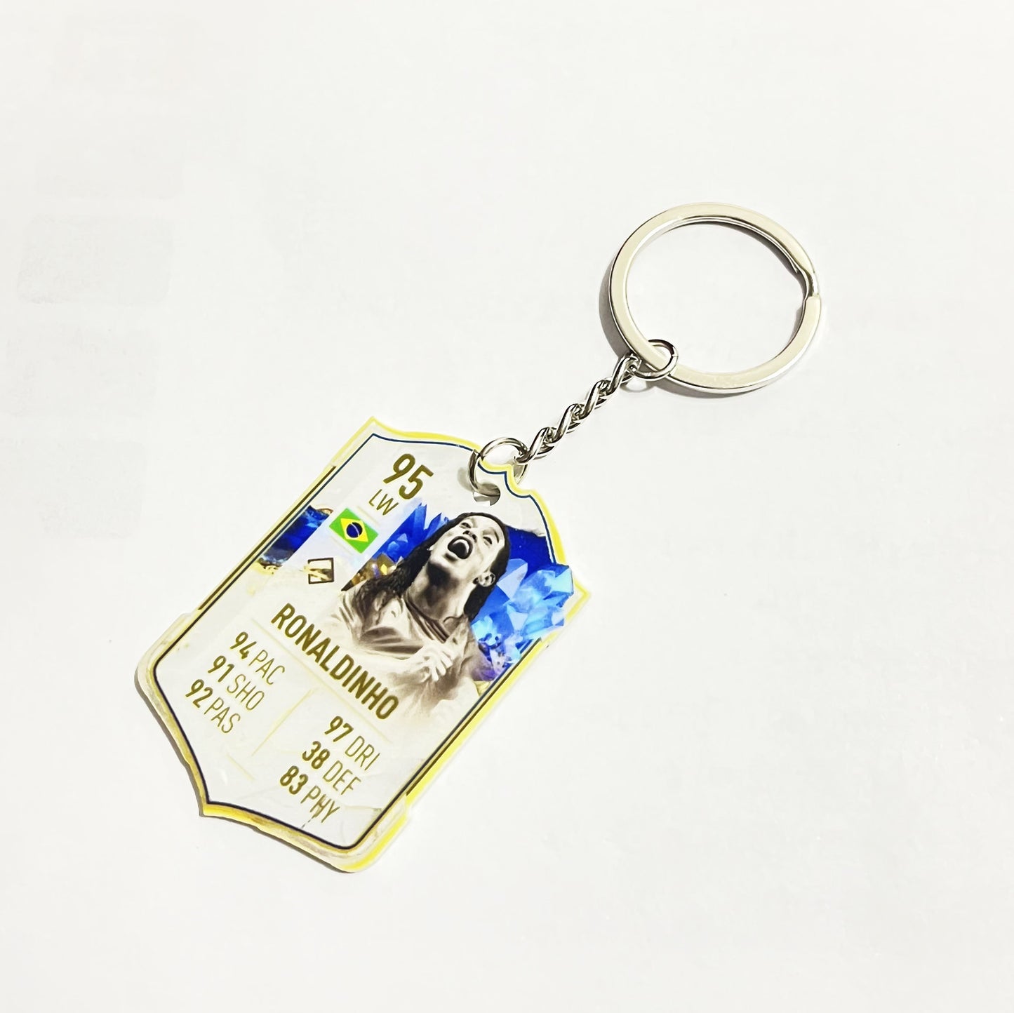 Football Player Scorecard Acrylic Keychain | UV Printed Sports Fan Collectible