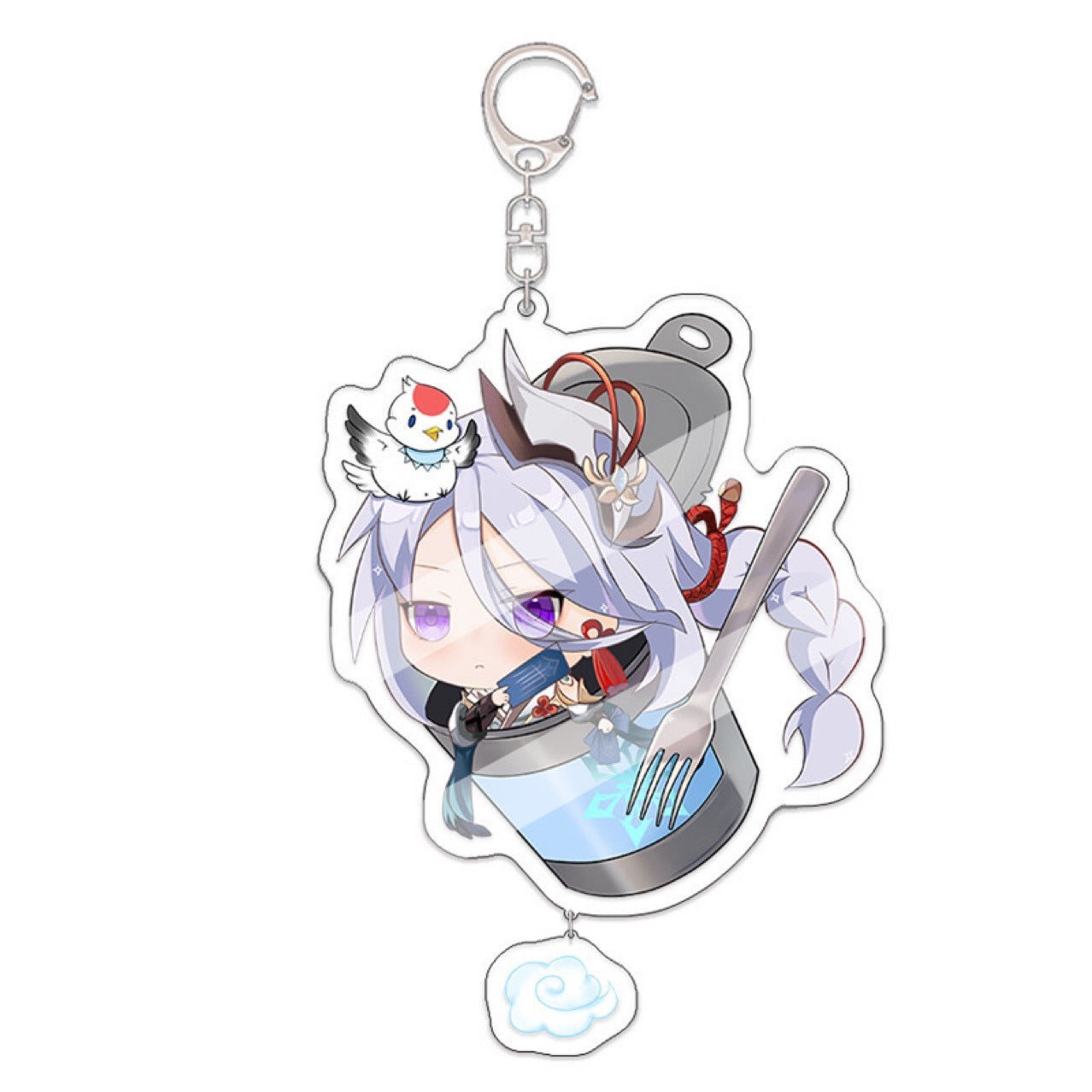 Custom Keychain UV Printed Genshin Cosplay Fan Gift Transparent Holographic Acrylic Keychain