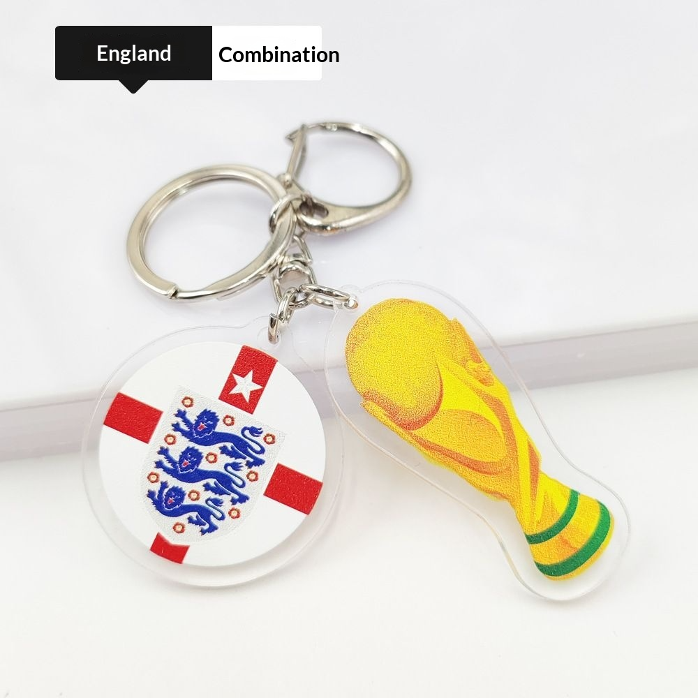2026 Football World Cup National Flag & Trophy Acrylic Keychain Set