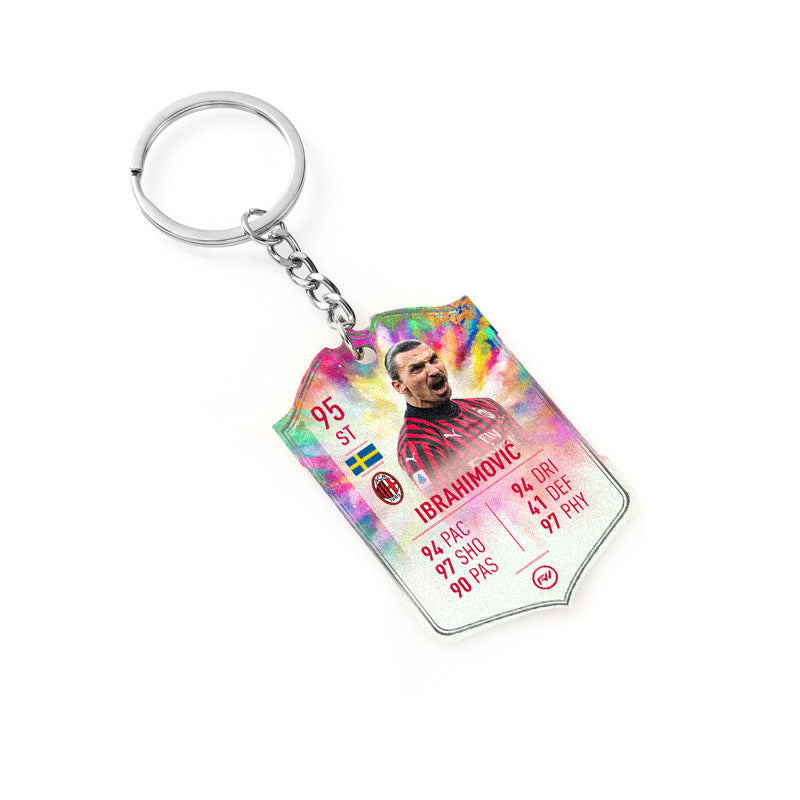 Football Player Scorecard Acrylic Keychain | UV Printed Sports Fan Collectible