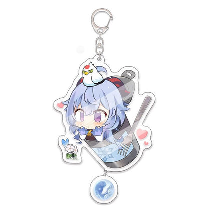 Custom Keychain UV Printed Genshin Cosplay Fan Gift Transparent Holographic Acrylic Keychain