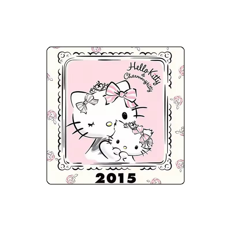 Custom Charm Cute Cartoon Kitty Cat Anniversary  Crystal Glass Soft Magnetic Refrigerator Magnet