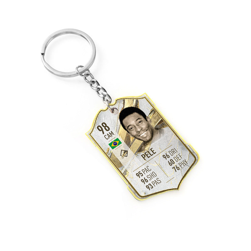 Football Player Scorecard Acrylic Keychain | UV Printed Sports Fan Collectible