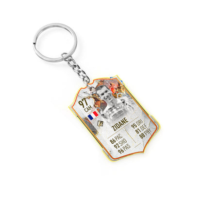 Football Player Scorecard Acrylic Keychain | UV Printed Sports Fan Collectible