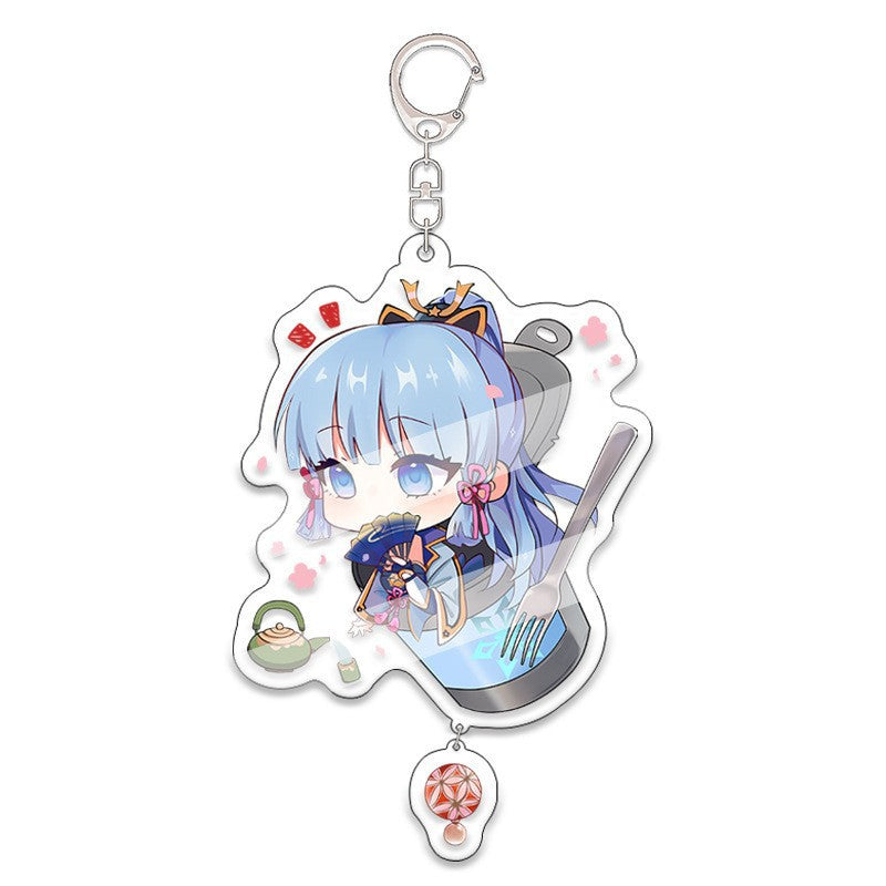 Custom Keychain UV Printed Genshin Cosplay Fan Gift Transparent Holographic Acrylic Keychain