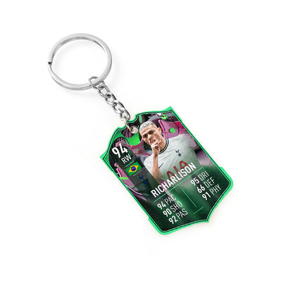 Football Player Scorecard Acrylic Keychain | UV Printed Sports Fan Collectible