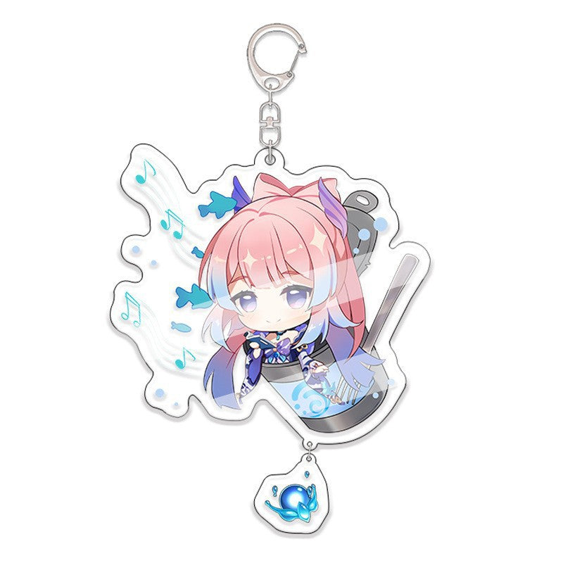 Custom Keychain UV Printed Genshin Cosplay Fan Gift Transparent Holographic Acrylic Keychain