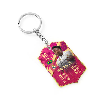 Football Player Scorecard Acrylic Keychain | UV Printed Sports Fan Collectible