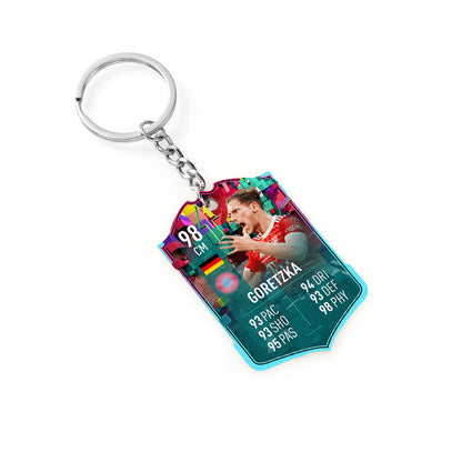 Football Player Scorecard Acrylic Keychain | UV Printed Sports Fan Collectible