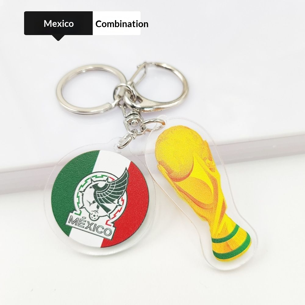 2026 Football World Cup National Flag & Trophy Acrylic Keychain Set