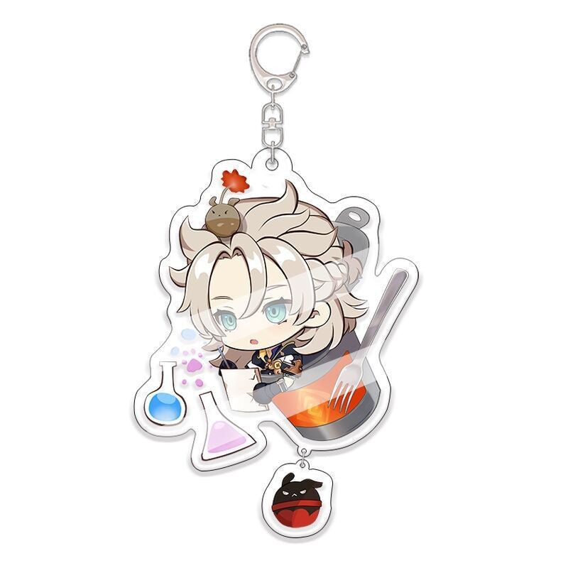 Custom Keychain UV Printed Genshin Cosplay Fan Gift Transparent Holographic Acrylic Keychain
