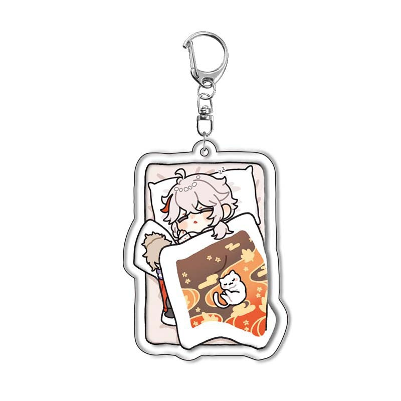 Custom Keychain UV Printed Genshin Cosplay Fan Gift Transparent Holographic Acrylic Keychain