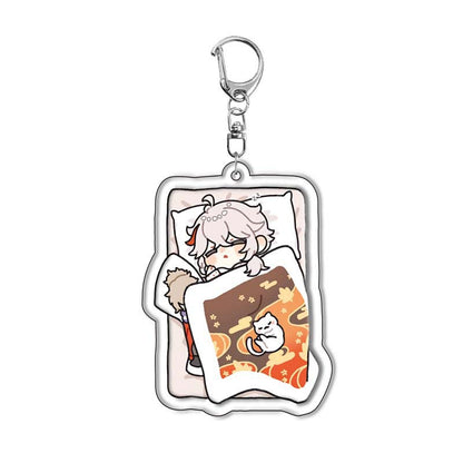 Custom Keychain UV Printed Genshin Cosplay Fan Gift Transparent Holographic Acrylic Keychain