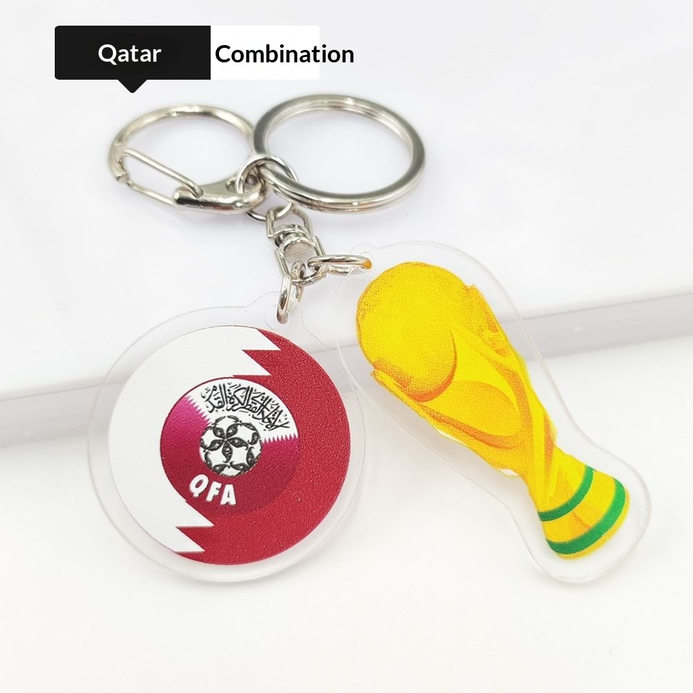 2026 Football World Cup National Flag & Trophy Acrylic Keychain Set