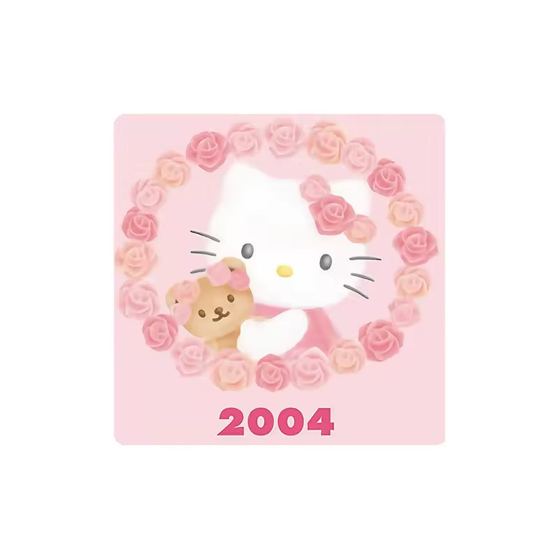 Custom Charm Cute Cartoon Kitty Cat Anniversary  Crystal Glass Soft Magnetic Refrigerator Magnet