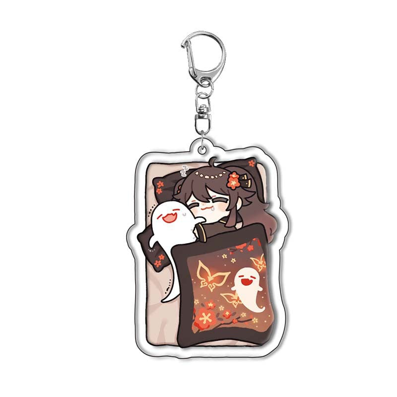 Custom Keychain UV Printed Genshin Cosplay Fan Gift Transparent Holographic Acrylic Keychain