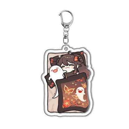 Custom Keychain UV Printed Genshin Cosplay Fan Gift Transparent Holographic Acrylic Keychain