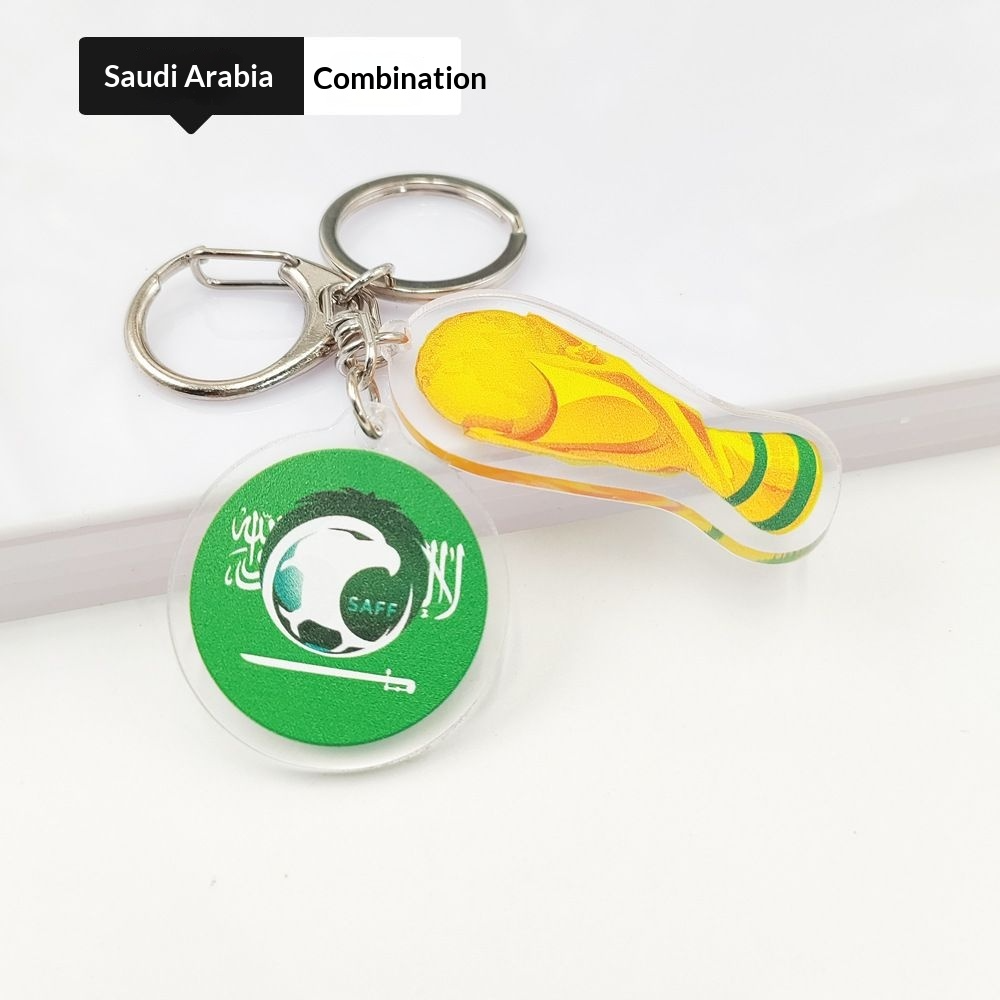 2026 Football World Cup National Flag & Trophy Acrylic Keychain Set