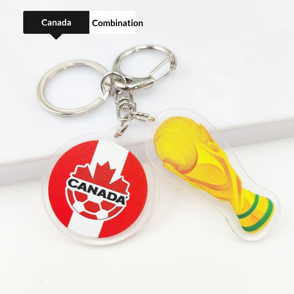 2026 Football World Cup National Flag & Trophy Acrylic Keychain Set