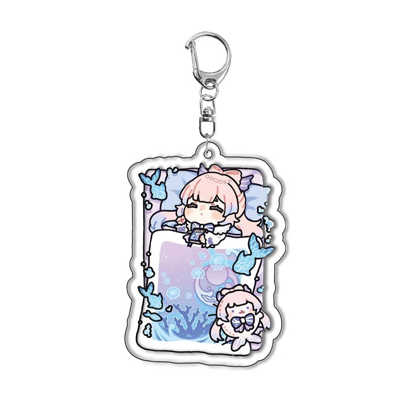 Custom Keychain UV Printed Genshin Cosplay Fan Gift Transparent Holographic Acrylic Keychain