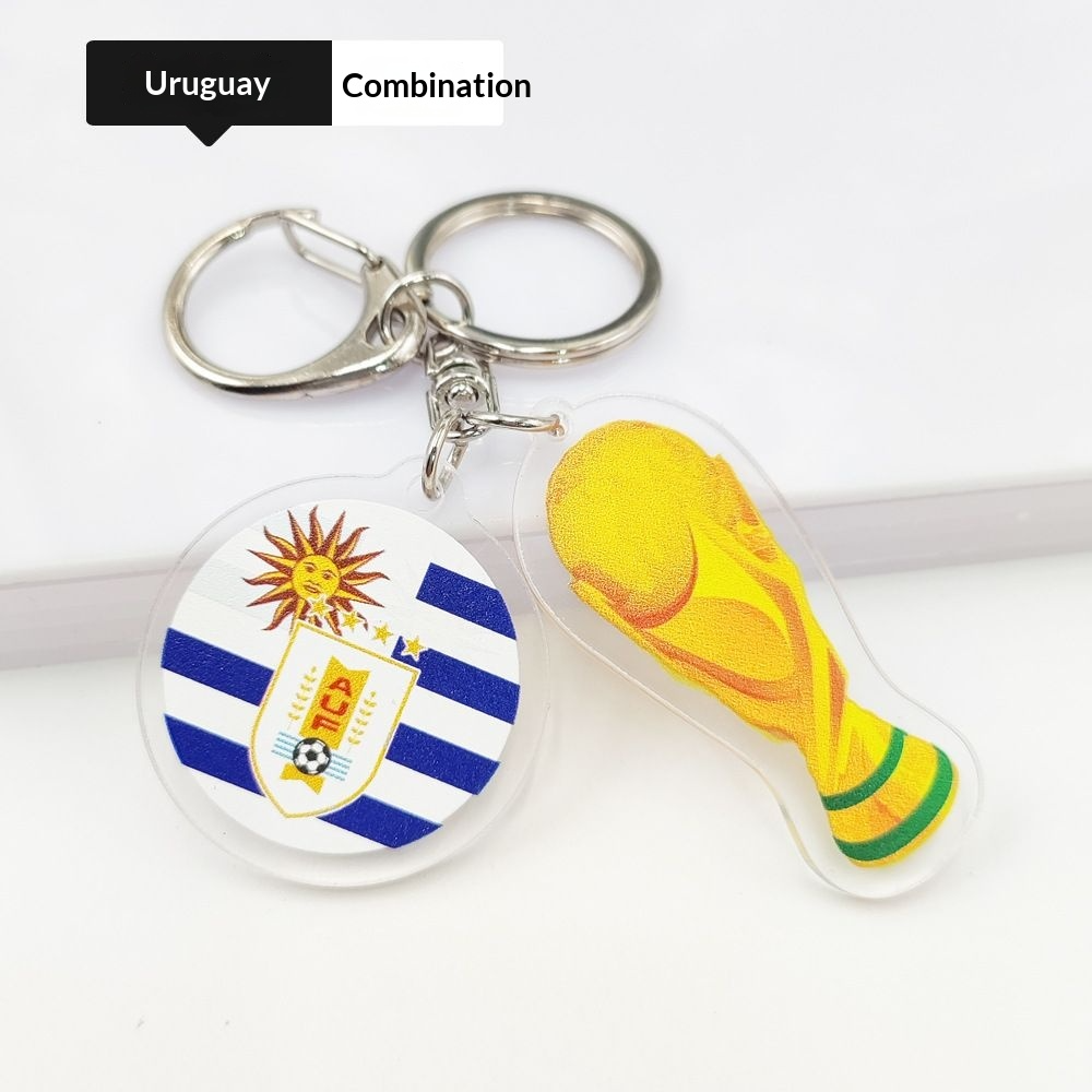 2026 Football World Cup National Flag & Trophy Acrylic Keychain Set