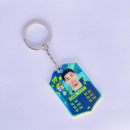 Football Player Scorecard Acrylic Keychain | UV Printed Sports Fan Collectible