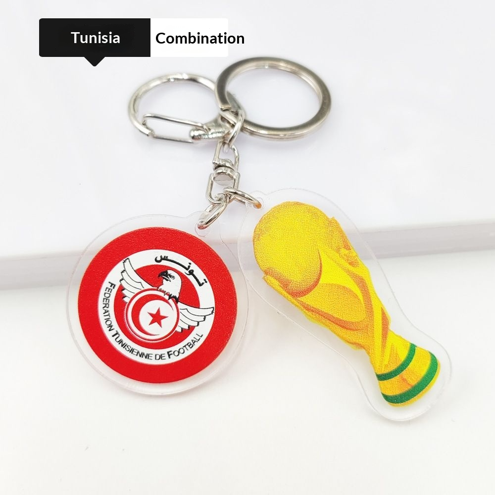 2026 Football World Cup National Flag & Trophy Acrylic Keychain Set