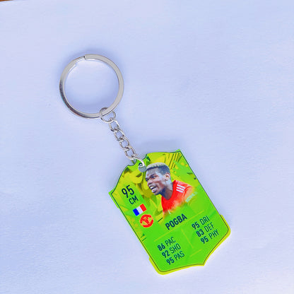 Football Player Scorecard Acrylic Keychain | UV Printed Sports Fan Collectible