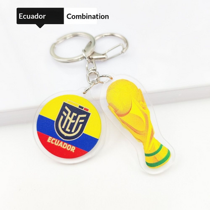 2026 Football World Cup National Flag & Trophy Acrylic Keychain Set