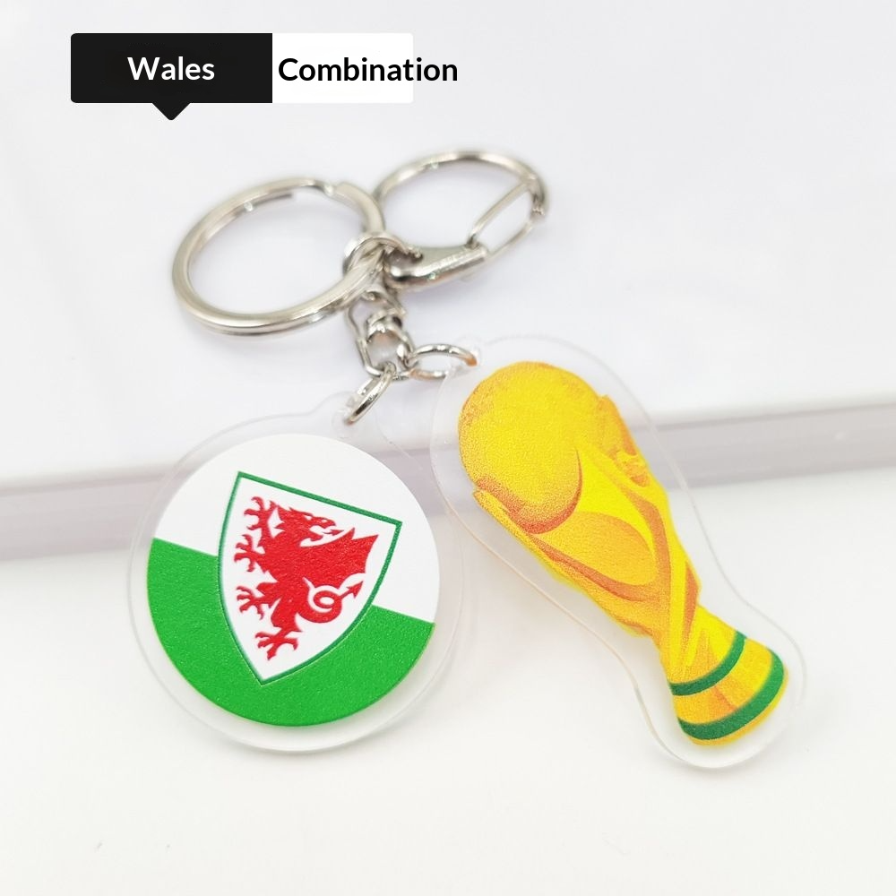2026 Football World Cup National Flag & Trophy Acrylic Keychain Set