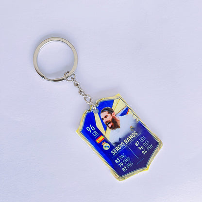 Football Player Scorecard Acrylic Keychain | UV Printed Sports Fan Collectible