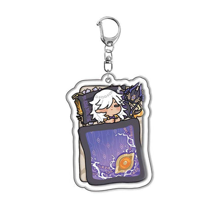 Custom Keychain UV Printed Genshin Cosplay Fan Gift Transparent Holographic Acrylic Keychain