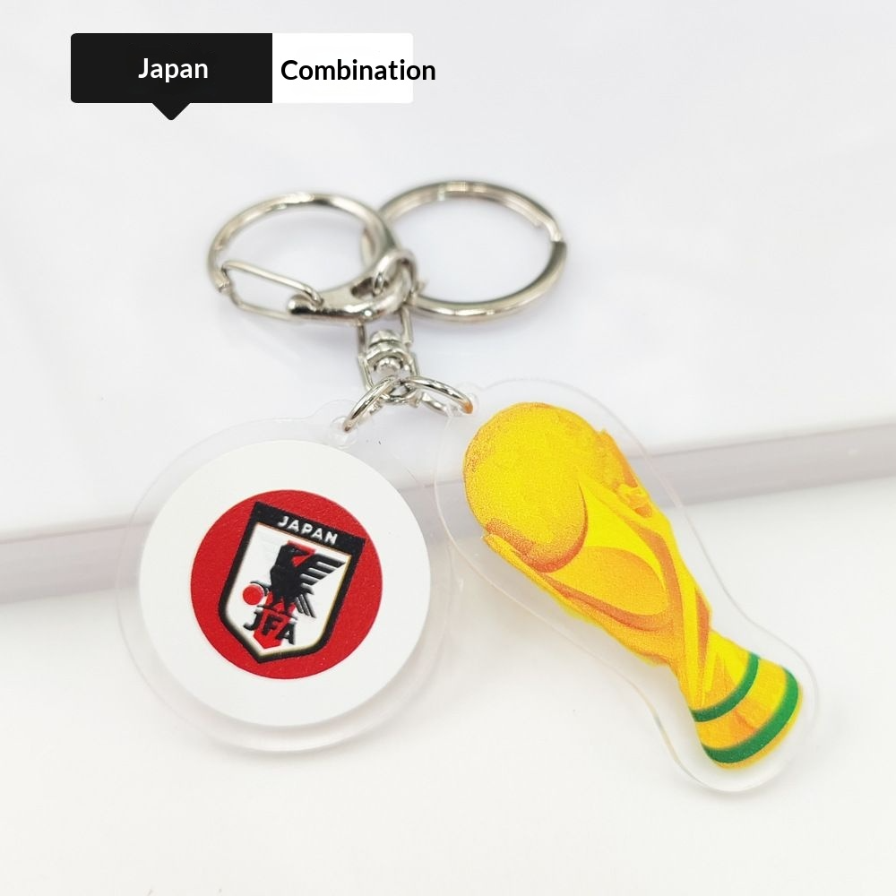 2026 Football World Cup National Flag & Trophy Acrylic Keychain Set