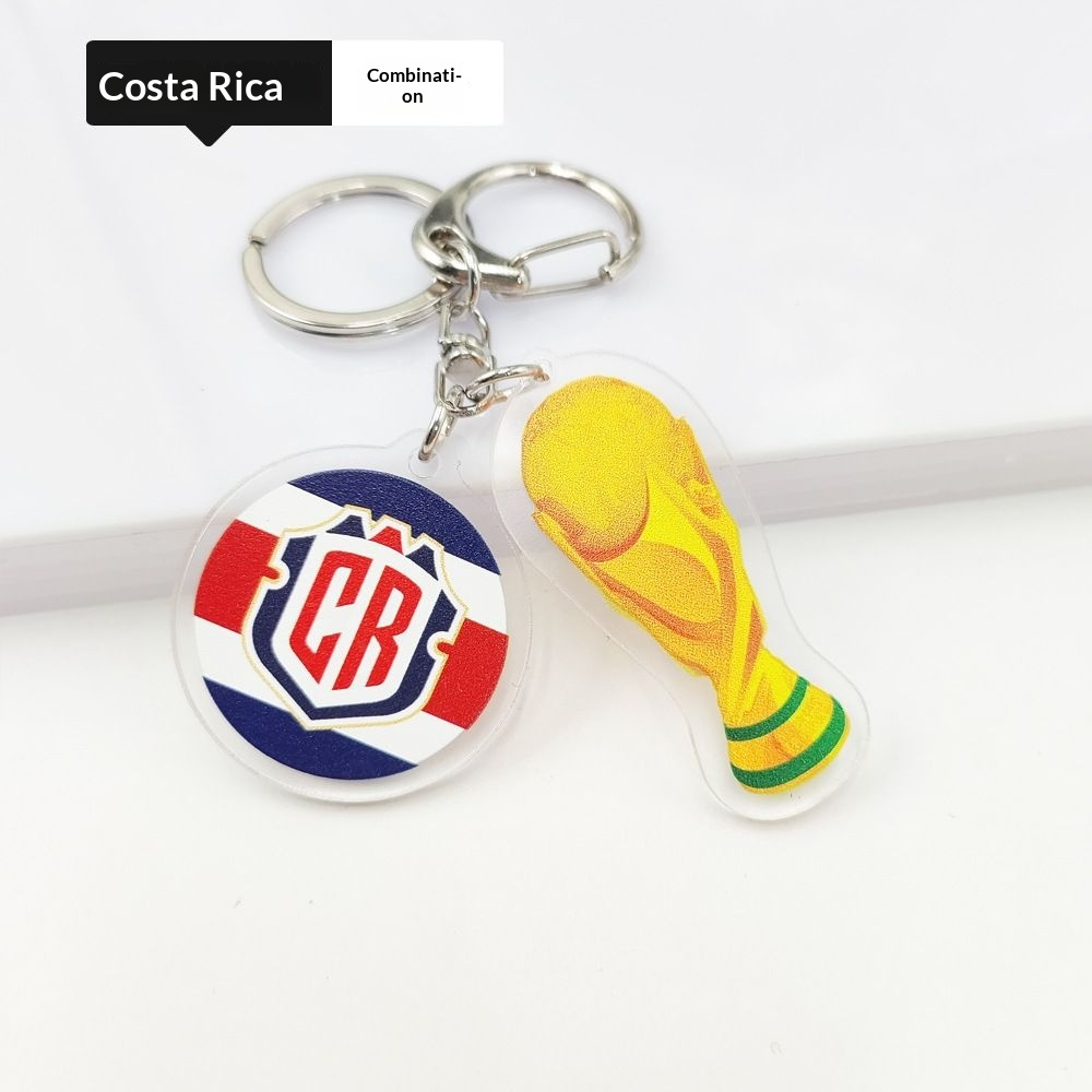 2026 Football World Cup National Flag & Trophy Acrylic Keychain Set