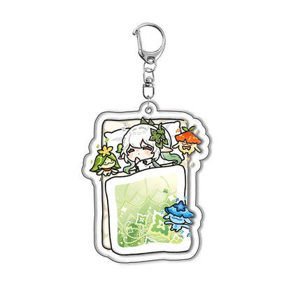 Custom Keychain UV Printed Genshin Cosplay Fan Gift Transparent Holographic Acrylic Keychain