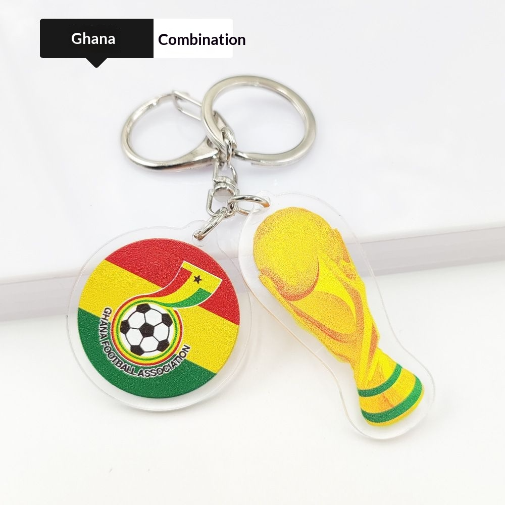 2026 Football World Cup National Flag & Trophy Acrylic Keychain Set