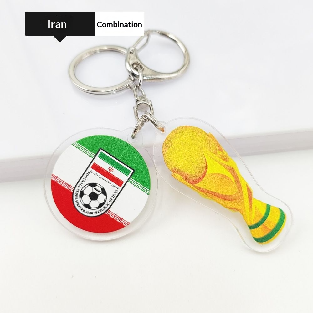 2026 Football World Cup National Flag & Trophy Acrylic Keychain Set